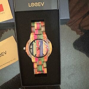 LeeEV  Multicolor Wooden Watch